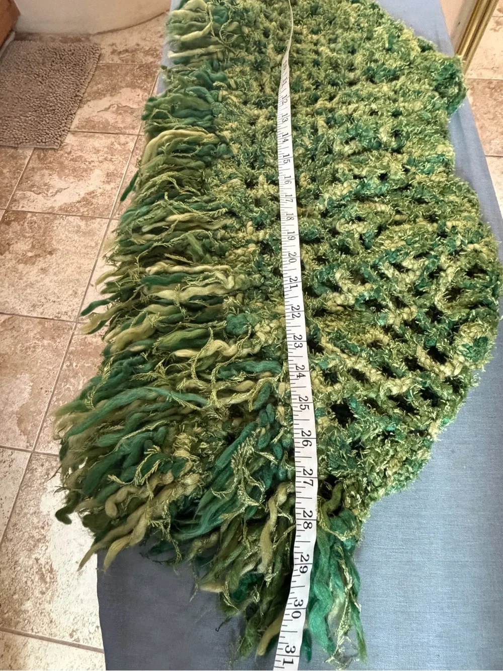 Handmade green fuzzy